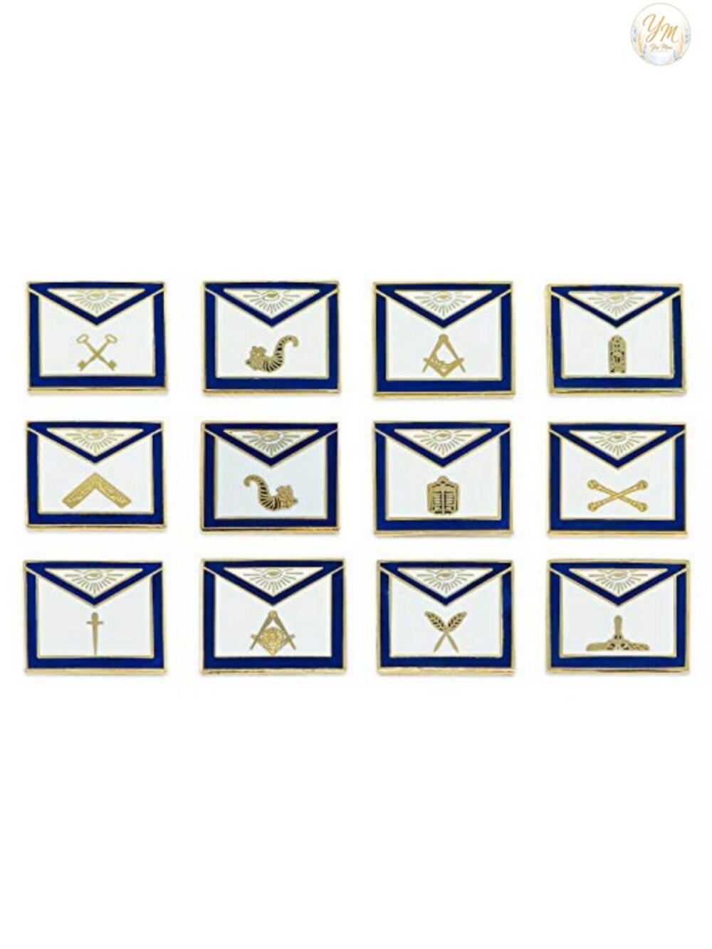 Masonic Officer Apron Lapel Pin Set of 12 Brooch Gift